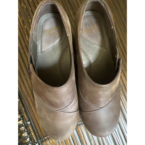 Dansko Stacie Women's Brown Leather Slip On Work Comfort Clogs Size 39 8.5 - Picture 7 of 7